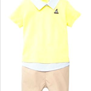 crown & ivy button romper 3 months EUC